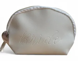 Bride Makeup Bag Bridal Cosmetic Pouch‎ Wedding Day Clutch Travel Toiletry Gift thumbnail 1
