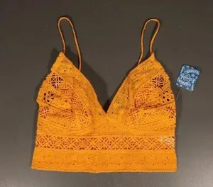 Free People Carina Bralette / Crop Top in Mango thumbnail 1