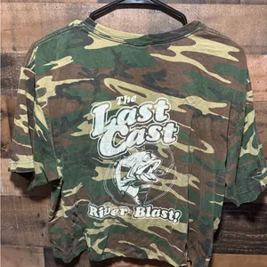 Camo 'The Last Cast' Graphic Crop Top thumbnail 1