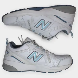 New Balance 608v5 Women 9.5 B White Blue Leather Cross Trainers thumbnail 10