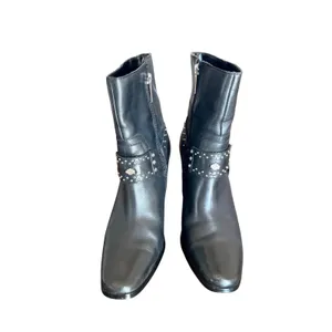 Harley-Davidson Womens Black Leather Studded‎ Harness Ankle Boots Pointed Size 8 thumbnail 2