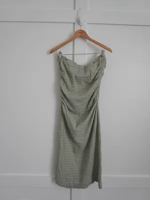 Free People Brandie Strapless Midi Dress Moss Green thumbnail 3