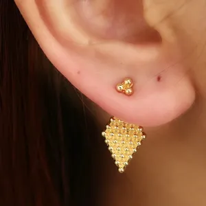 geometric gold Stud Earrings thumbnail 1
