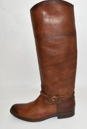 Frye Melissa Seam Riding Boot Cognac Leather Size‎ 7.5 thumbnail 1