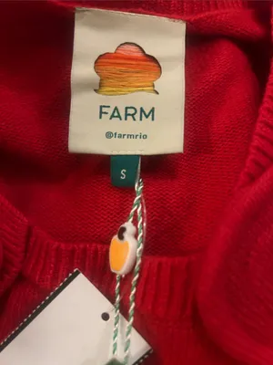 Farm Rio Wool & Cashmere Blend Red Heartful Knit Cardigan thumbnail 7