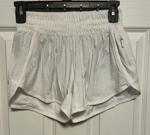 Lululemon Athletica White Athletic Shorts with Flowy Fit thumbnail 1