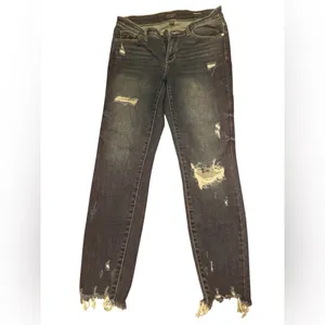 Judy Blue Women’s Distressed Skinny Jeans Raw Hem Stretch Denim Size 29 thumbnail 2