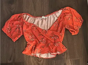 Princess Polly Wrap Over Cropped Blouse thumbnail 1
