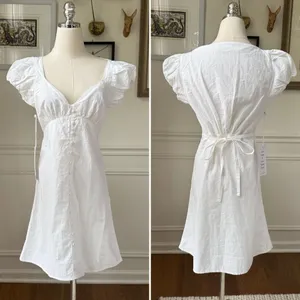 NWT Boyish The Dusty Vintage White A-line Cotton Mini Dress $178 4 thumbnail 2