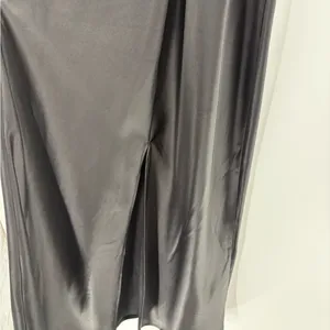 Zara beaded Y2K date night party festival black v sequin neck satin midi sz xs thumbnail 14