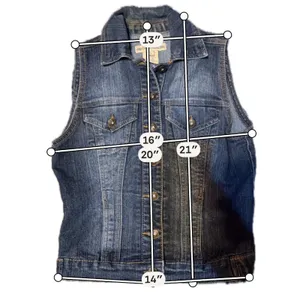 Paris Blues Women Small Blue Denim Trucker Vest Medium Wash Sleeveless‎ Jacket thumbnail 4