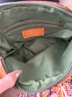 Vintage Hunting World Green & Tan Equestrian Safari Explorer Chic Crossbody Bag thumbnail 5