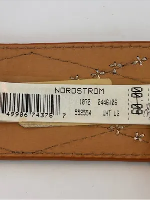 Michael Kors Silver Studded Diamond Design Calf Hair Panels Belt Sz L NWT thumbnail 6