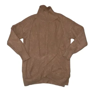 Anthropologie Maeve crystal mock neck oversized sweater in tan women’s size XS thumbnail 1