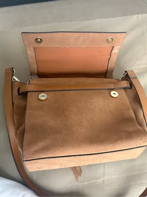 EXPRESS TAN CAMEL SUEDE TOP HANDLE SATCHEL BAG thumbnail 3