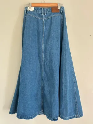 the We The Free Sidney Denim Circle Maxi Skirt by Free People, 26 thumbnail 4