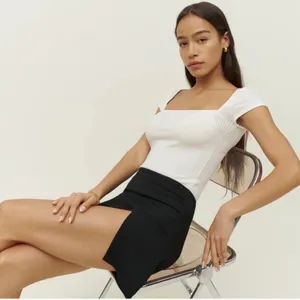 REFORMATION Margot Mini Skirt In Black thumbnail 1