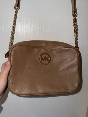 Michael Kors Tan Saffiano Leather Crossbody with Gold Logo thumbnail 5