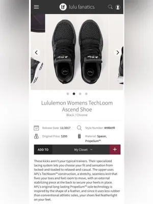 Lululemon X APL Athletic Propulsion Labs Ascend TechLoom Running Shoes Size 9.5 thumbnail 4