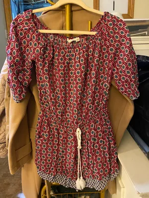 These Three Boutique Pink Patterned Long Sleeve Strapless Romper thumbnail 3