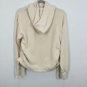 Aerie Women's‎ Size Small Cream Ruched Side Hoodie Sweatshirt Casual Loungewear thumbnail 9