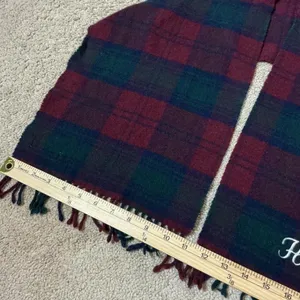 Harvard Tartan Plaid‎ Lambswool Scarf Embroidered Initials Made in Scotland thumbnail 4