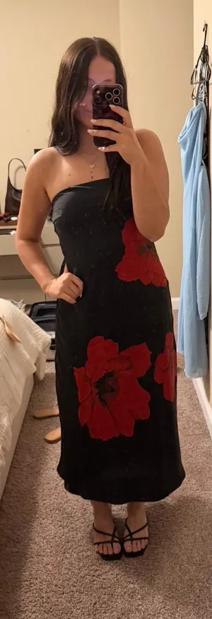 Francesca's Dress Strapless Black thumbnail 1