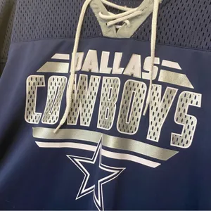 NFL Dallas Cowboys Jersey Starter Mesh Top Lace Up Neckline Blue White Large NWT thumbnail 7