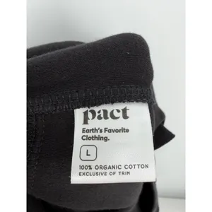 Pact Sweatpants Wide Leg Size L Black Organic Cotton Loungewear Athleisure thumbnail 7