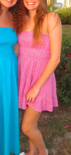 Sky To Moon Cocolilys Strapless Pink Floral Dress thumbnail 1