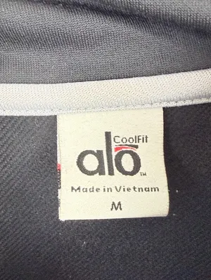 Alo Yoga Vintage Black & Gray Activewear Pocket Track Jacket - Size - Medium thumbnail 6
