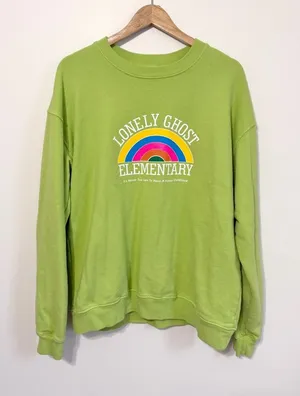 LONELY GHOST Sweatshirt Size XL Elementary Green Sweater thumbnail 1