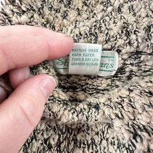 Vintage Shenanigans Marled Knit Popcorn Sweater Mock Neck Tan Black‎ Indie Boho thumbnail 5