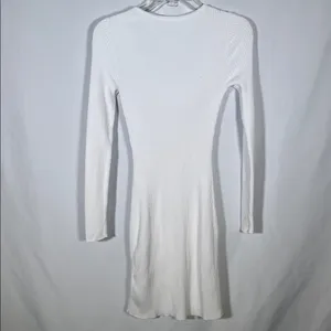 Abercrombie & Fitch Womens White Corset Knit Mini Dress Small Scoop Neck Ribbed thumbnail 5