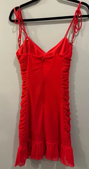 Selfie Leslie Bambi Ruched Mini Dress Red thumbnail 6