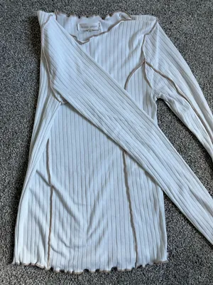 Gilded Intent Long sleeve ribbed white top thumbnail 1