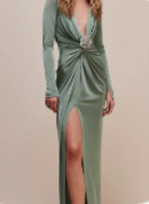 Katie May | Free People In A Mood Gown in Sage Green thumbnail 4