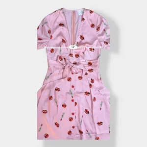 JB Julie Brown NWOT Pink Kisses and Lipstick‎ Satin Dress Size 2 thumbnail 4