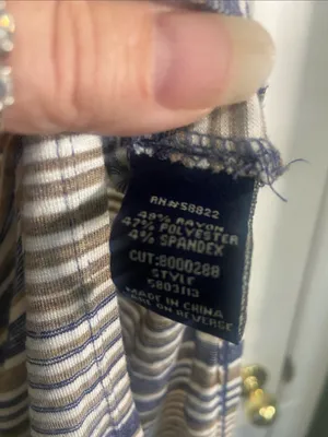 Max Edition Beige and Blue Striped Fold-Over Waist Maxi Skirt thumbnail 3