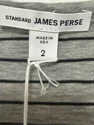 James Perse Bell-Sleeve Striped Tee Heather Grey & Black Size Medium NWT thumbnail 8