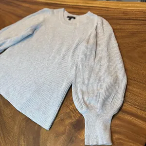 Banana Republic Gray Knit Balloon Sleeve Sweater, Size Small thumbnail 2