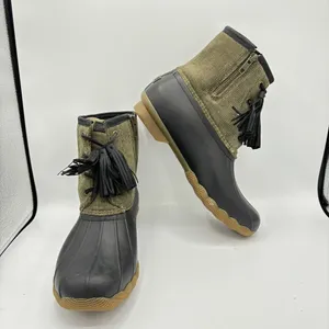 Sperry Women Olive /‎ Black Saltwater Tassel Corduroy Duck Boots Size 9 thumbnail 6