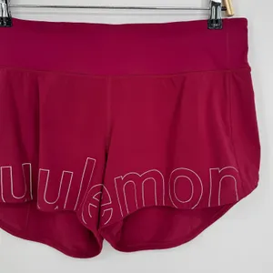 Lululemon Speed Up Mid-Rise Lined Short 4" Size 10 Pomegranate Silver Reflective thumbnail 6