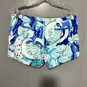 Lilly Pulitzer Adie Brilliant Blue Aquatic Garden Print Preppy Shorts 8 thumbnail 2