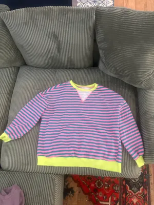 Pink and green striped crewneck Multiple Size M thumbnail 2