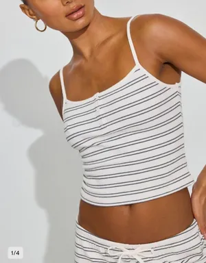 Garage ribbed cami top striped xs thumbnail 1