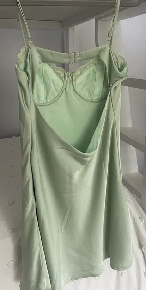 Princess Polly Moniz Mini Dress Sage thumbnail 2