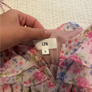 LPA Pink Floral Ruffle Blouse thumbnail 5