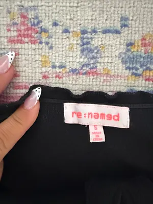 Black Off-Shoulder Mini Dress with Ruffle Edges thumbnail 2
