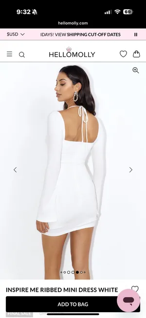 Hello Molly Mini Dress White thumbnail 3